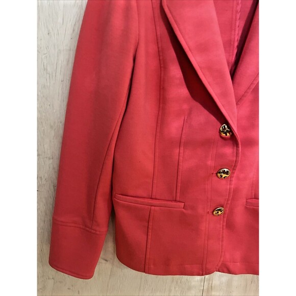 Linea by Louis Dell'Olio Women Blazer Jacket Size Small Orange Red Office Gold - Picture 4 of 9